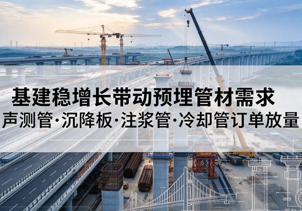 江阴基建稳增长带动预埋监测管材需求，声测管、沉降板、注浆管订单持续放量